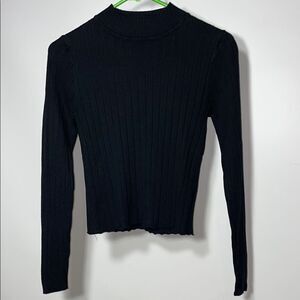 Forever 21 Black cropped Ribbed Knit Women's Top